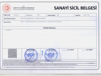 Sanayi Sicil Belgemiz